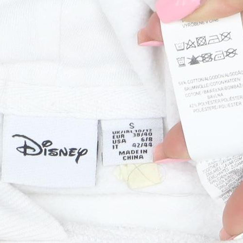 Disney Women White Mickey Mouse Pullover Hoodie Size S