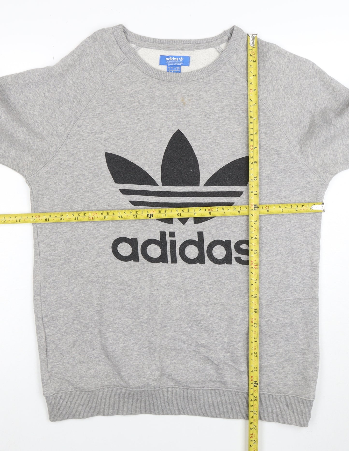 adidas Men's Grey Small Pullover Crew Neck Sweatshirt