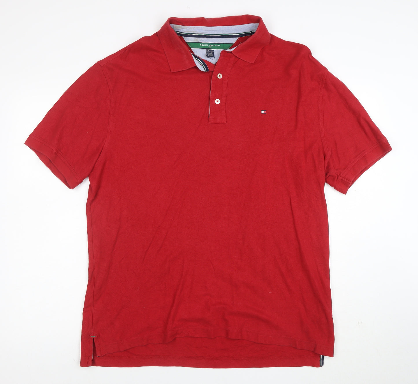 Tommy Hilfiger Golf Red Cotton Men's L Polo Shirt