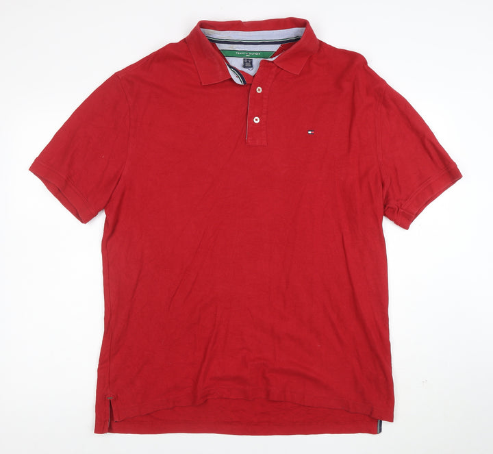 Tommy Hilfiger Golf Red Cotton Men's L Polo Shirt