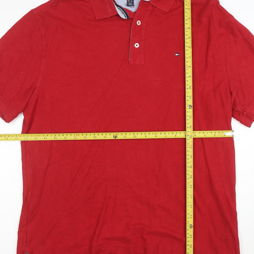 Tommy Hilfiger Golf Red Cotton Men's L Polo Shirt