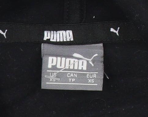 Puma Womens Black XS Pullover Hoodie with Logo Print