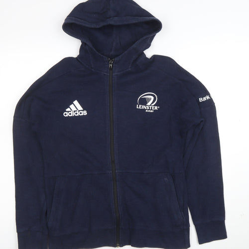 Adidas Boys Navy Leinster Rugby Full Zip Hoodie Size 13-14 Years