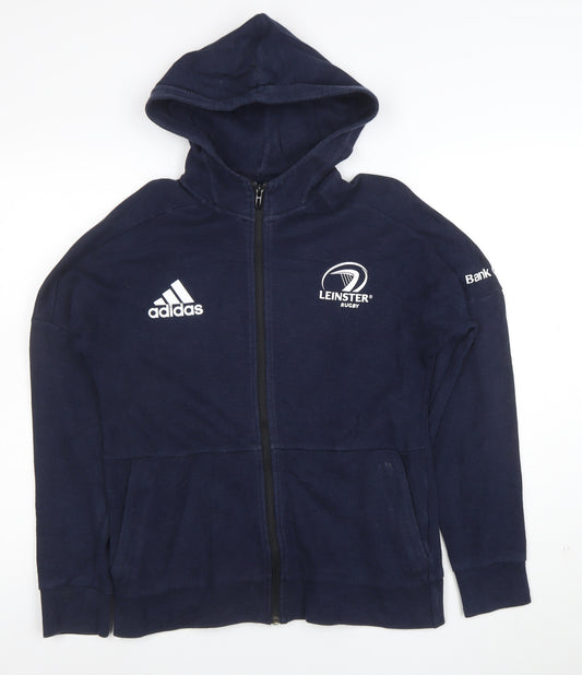 Adidas Boys Navy Leinster Rugby Full Zip Hoodie Size 13-14 Years