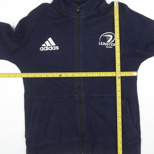 Adidas Boys Navy Leinster Rugby Full Zip Hoodie Size 13-14 Years