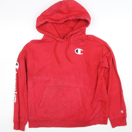 Champion Womens Red XS Hoodie Pullover Cotton Logo Athletic