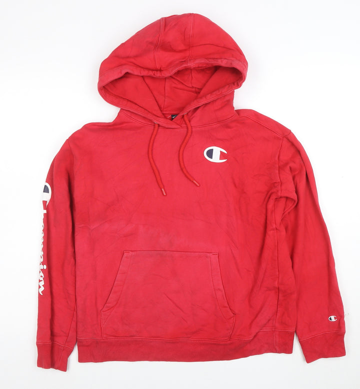 Champion Womens Red XS Hoodie Pullover Cotton Logo Athletic
