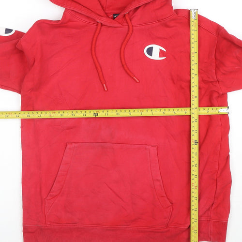 Champion Womens Red XS Hoodie Pullover Cotton Logo Athletic