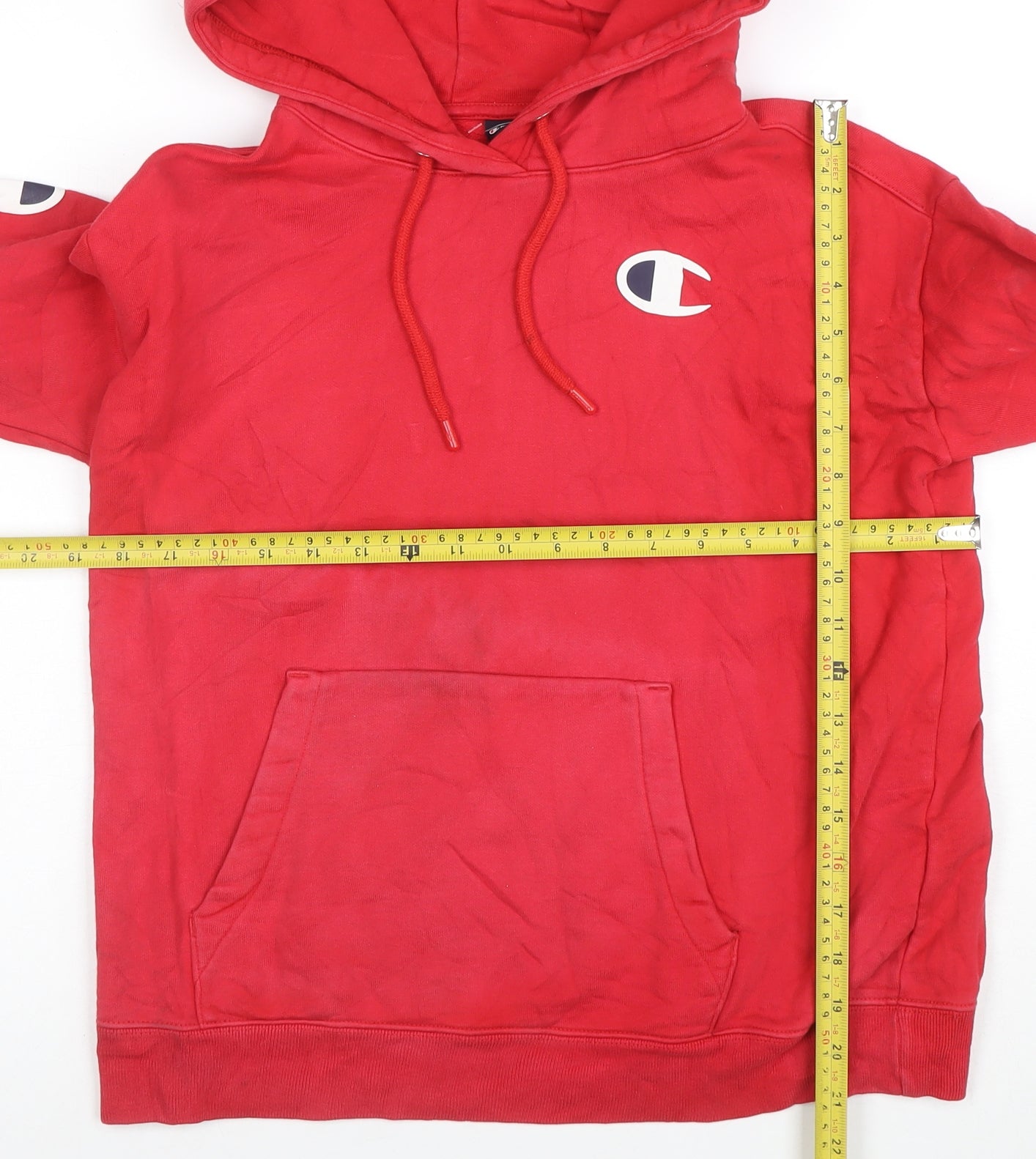 Champion Womens Red XS Hoodie Pullover Cotton Logo Athletic