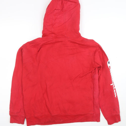 Champion Womens Red XS Hoodie Pullover Cotton Logo Athletic