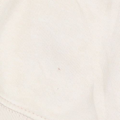 Nike Women Beige Pullover Sweatshirt M Cotton Blend Logo Crew Neck