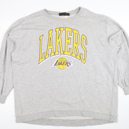 NBA Los Angeles Lakers Grey Sweatshirt Women XL Relaxed Fit