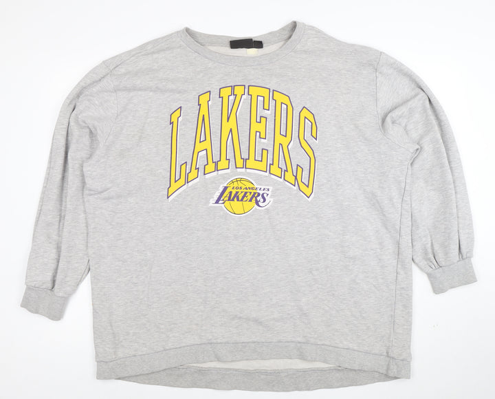 NBA Los Angeles Lakers Grey Sweatshirt Women XL Relaxed Fit
