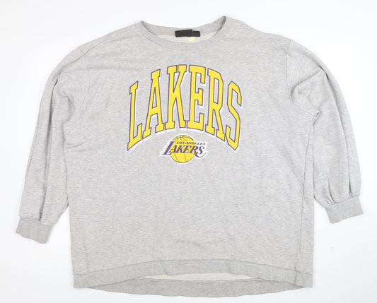 NBA Los Angeles Lakers Grey Sweatshirt Women XL Relaxed Fit