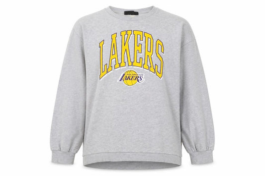 Front view of NBA Los Angeles Lakers Grey Sweatshirt Women XL Relaxed Fit