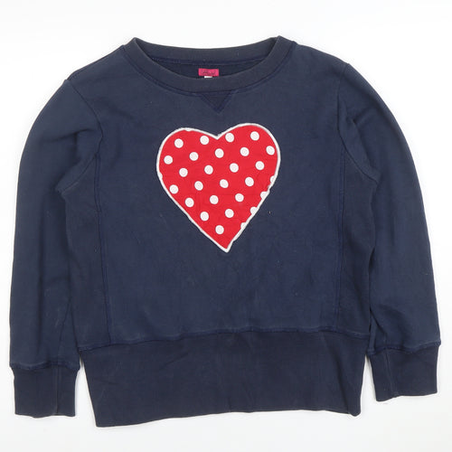 Little Owl Womens Navy Blue Pullover Sweatshirt Large with Heart Design