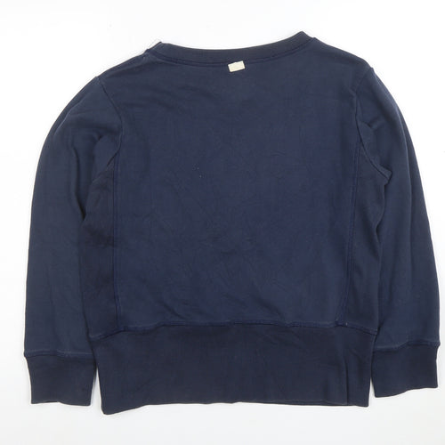 Little Owl Womens Navy Blue Pullover Sweatshirt Large with Heart Design