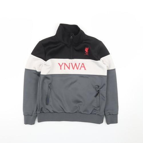 Liverpool FC Boys Grey Colourblock 1/4 Zip Sweatshirt 9-10 Years