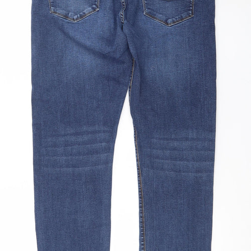 Diesel Men's Blue 34x32 Straight Fit Stretch Denim Jeans