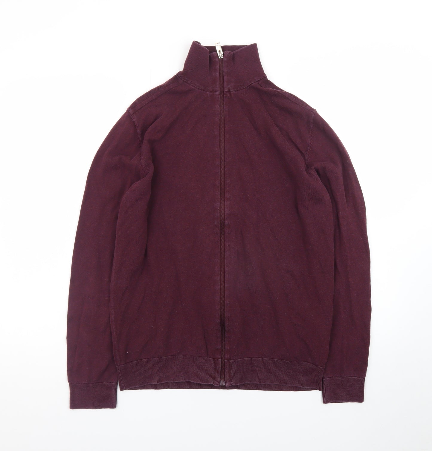 SELECTED HOMME Men's Purple Full Zip Cotton Jumper M