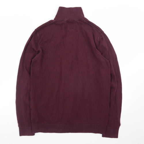 SELECTED HOMME Men's Purple Full Zip Cotton Jumper M