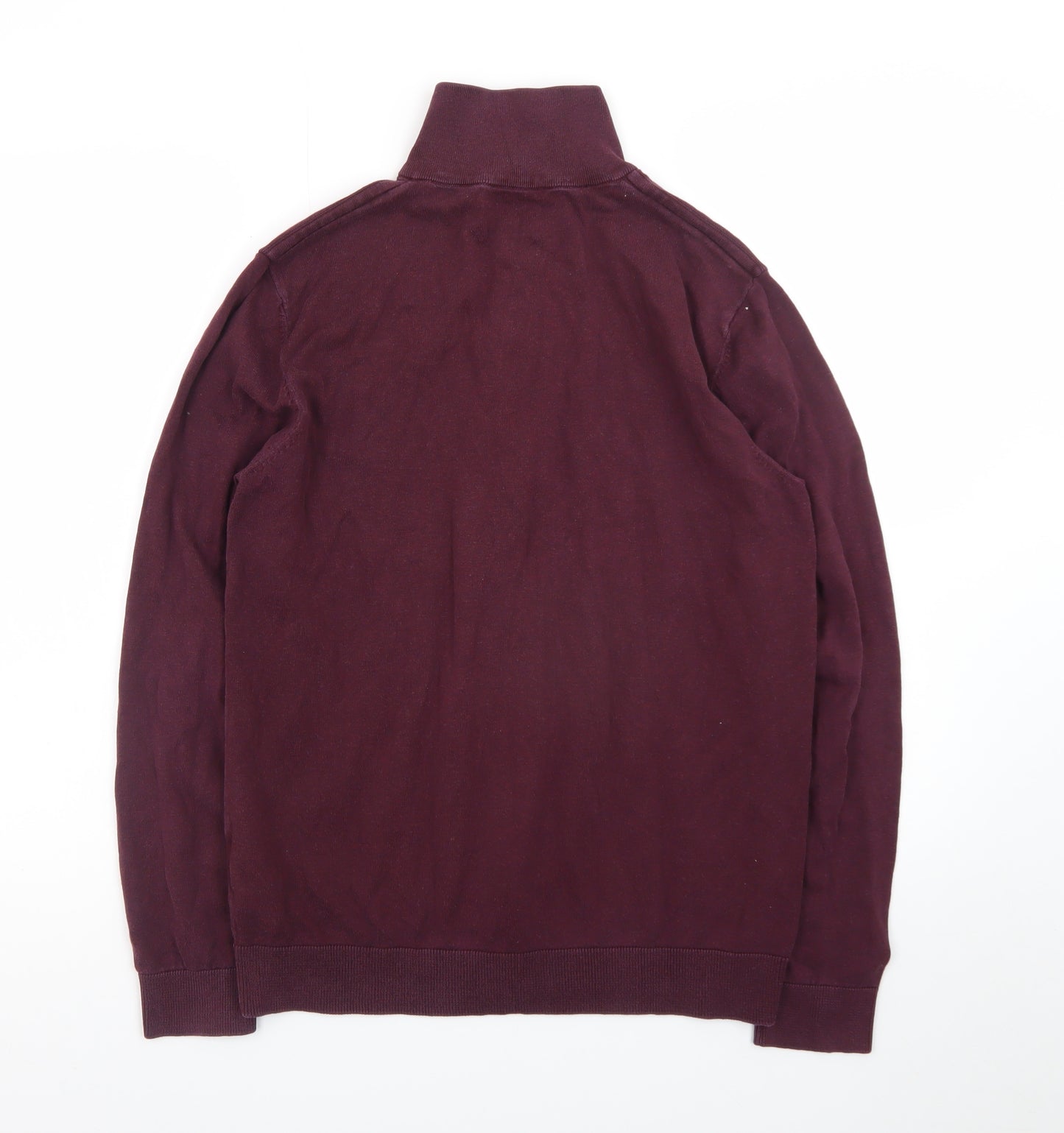 SELECTED HOMME Men's Purple Full Zip Cotton Jumper M