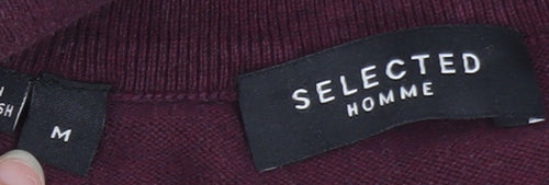 SELECTED HOMME Men's Purple Full Zip Cotton Jumper M