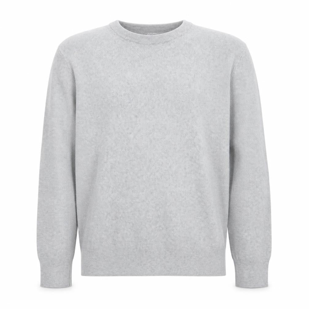 Front view of Zara Men's Grey Wool Blend Crew Neck Jumper, size L