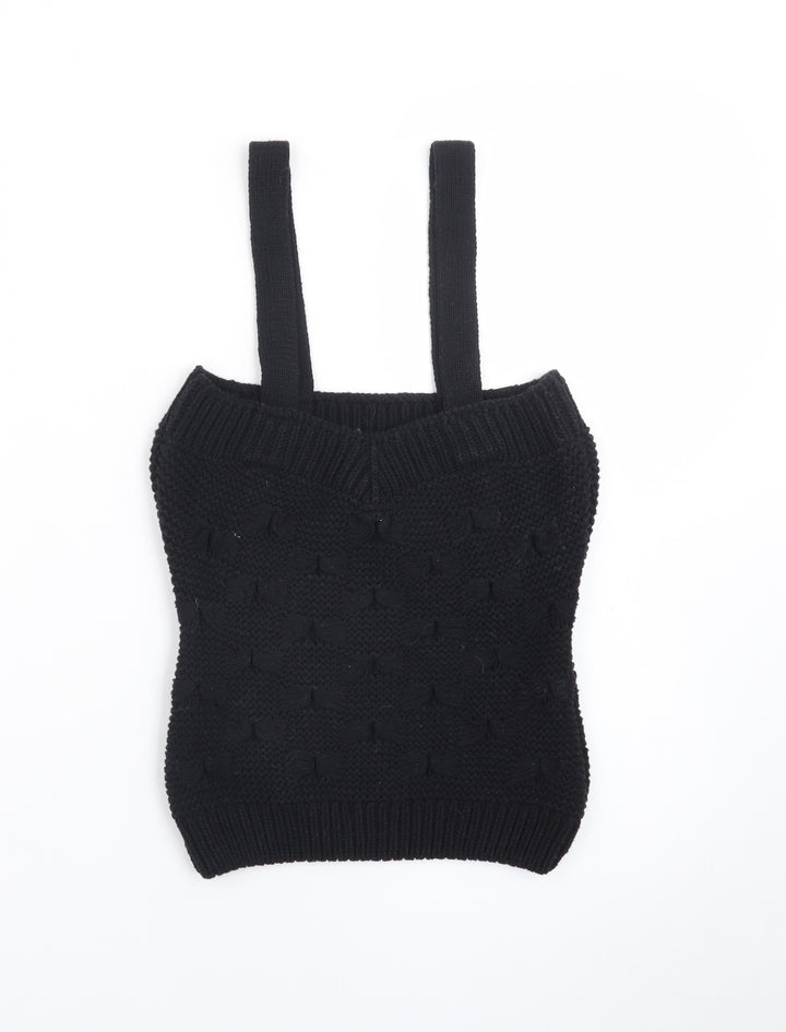 Savida Women’s Black Knit Camisole Tank Top Size 10