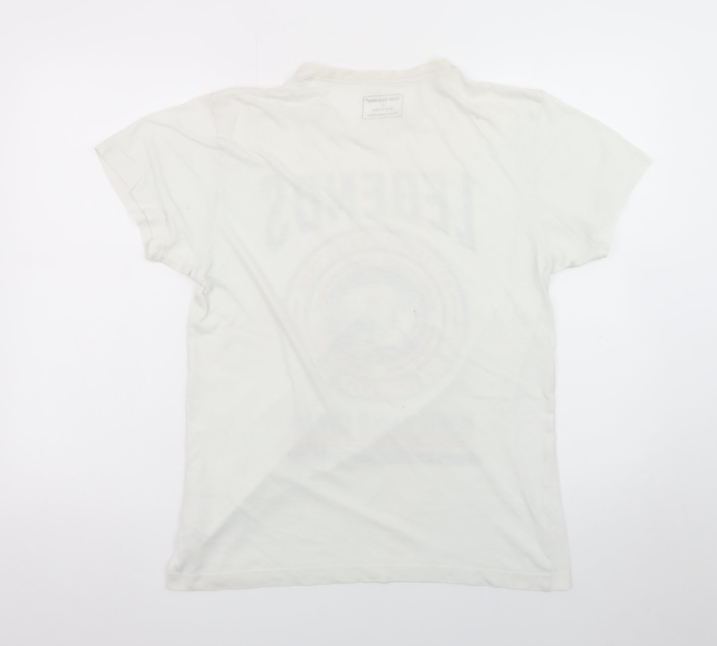 Cedar Wood State Men's White Graphic Print Motorcycle T-Shirt Size S
