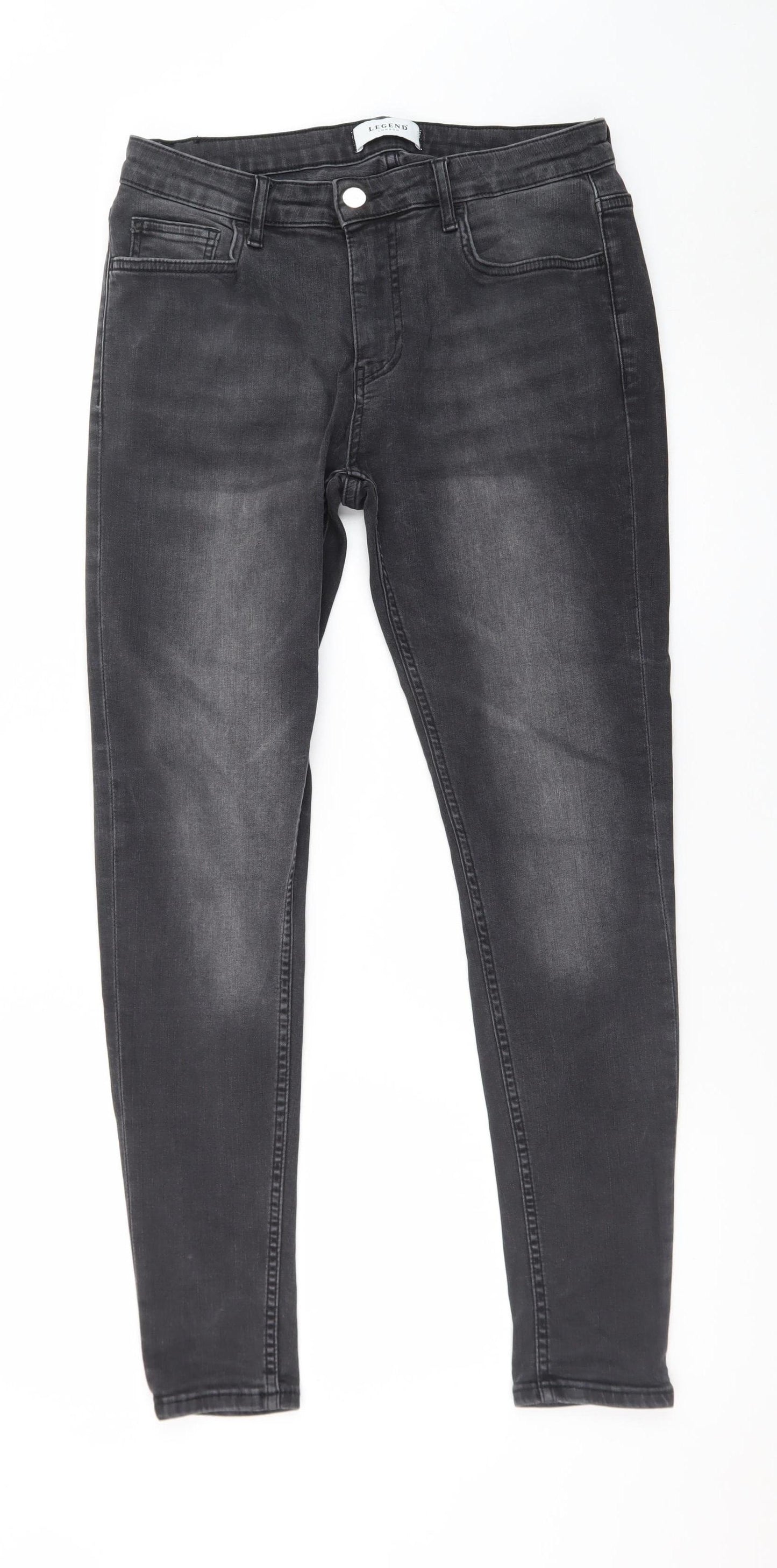 Legend London Women Black Skinny Denim Jeans Size 32 Slim Fit