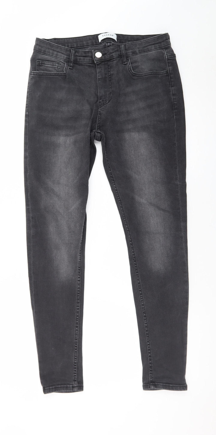 Legend London Women Black Skinny Denim Jeans Size 32 Slim Fit