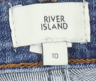 River Island Women Blue Size 10 Skinny Distressed Denim Jeans