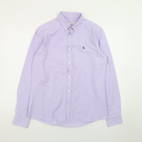 Ottomoda Men's Purple Button-Down Long Sleeve Dress Shirt M