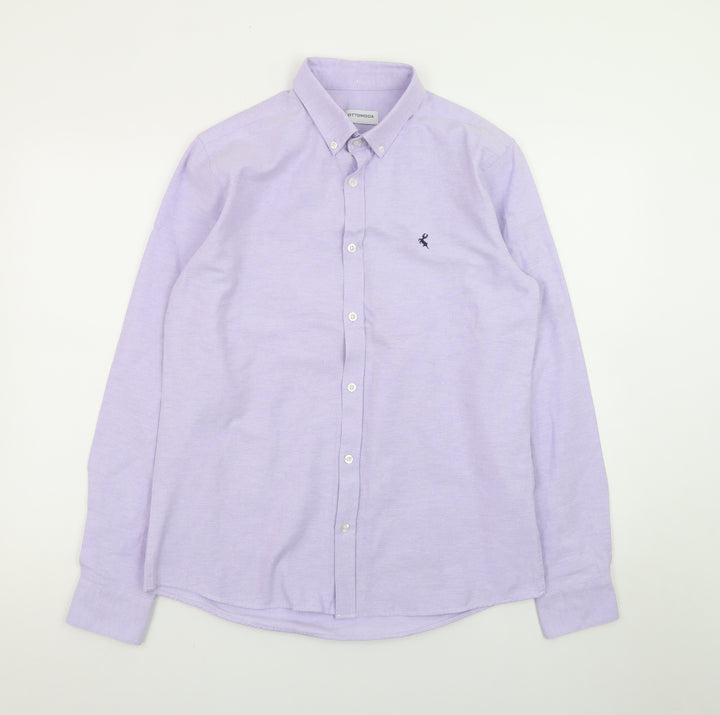 Ottomoda Men's Purple Button-Down Long Sleeve Dress Shirt M
