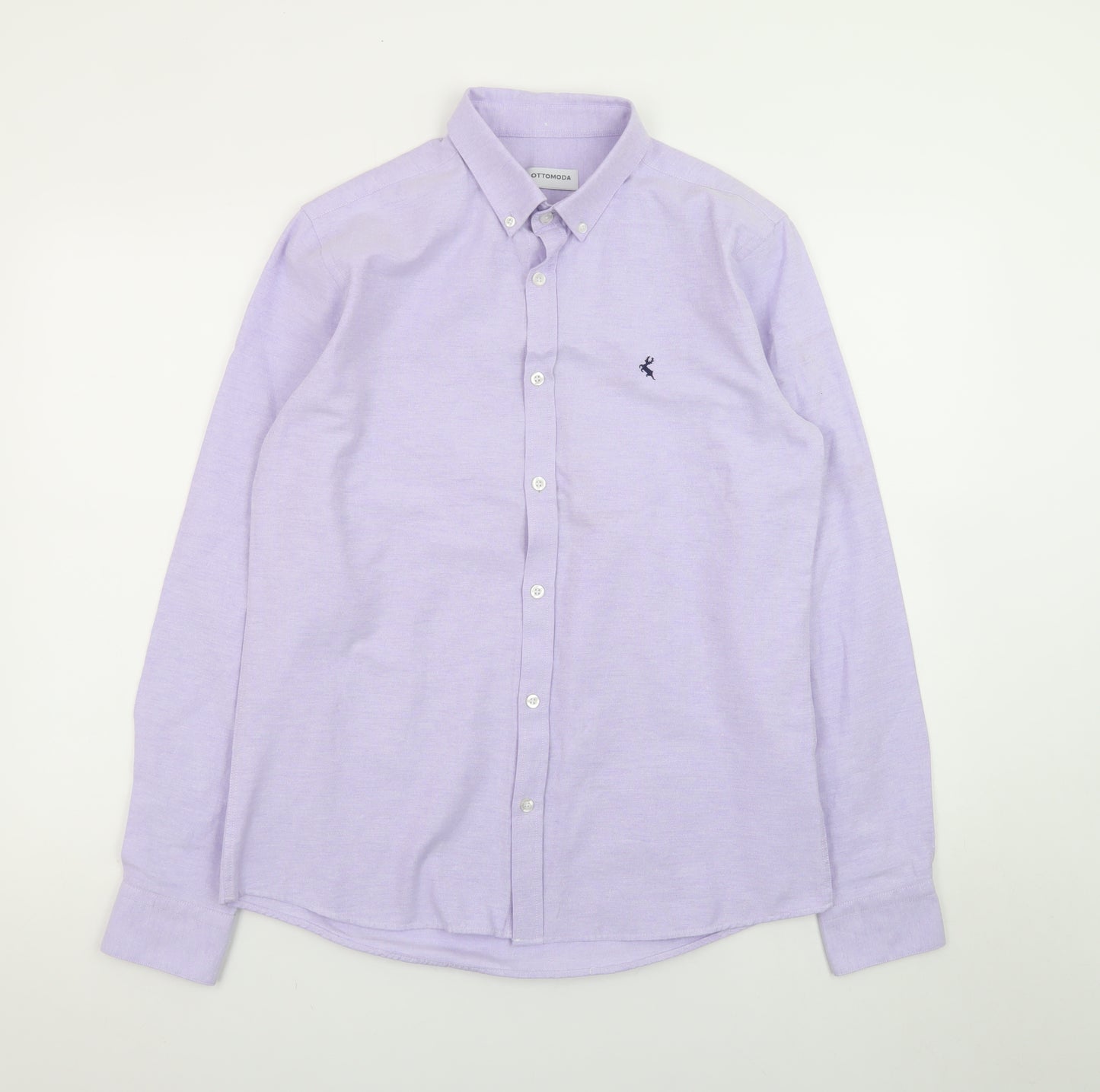 Ottomoda Men's Purple Button-Down Long Sleeve Dress Shirt M