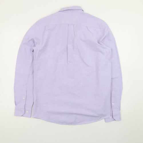 Ottomoda Men's Purple Button-Down Long Sleeve Dress Shirt M