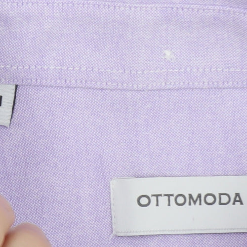 Ottomoda Men's Purple Button-Down Long Sleeve Dress Shirt M