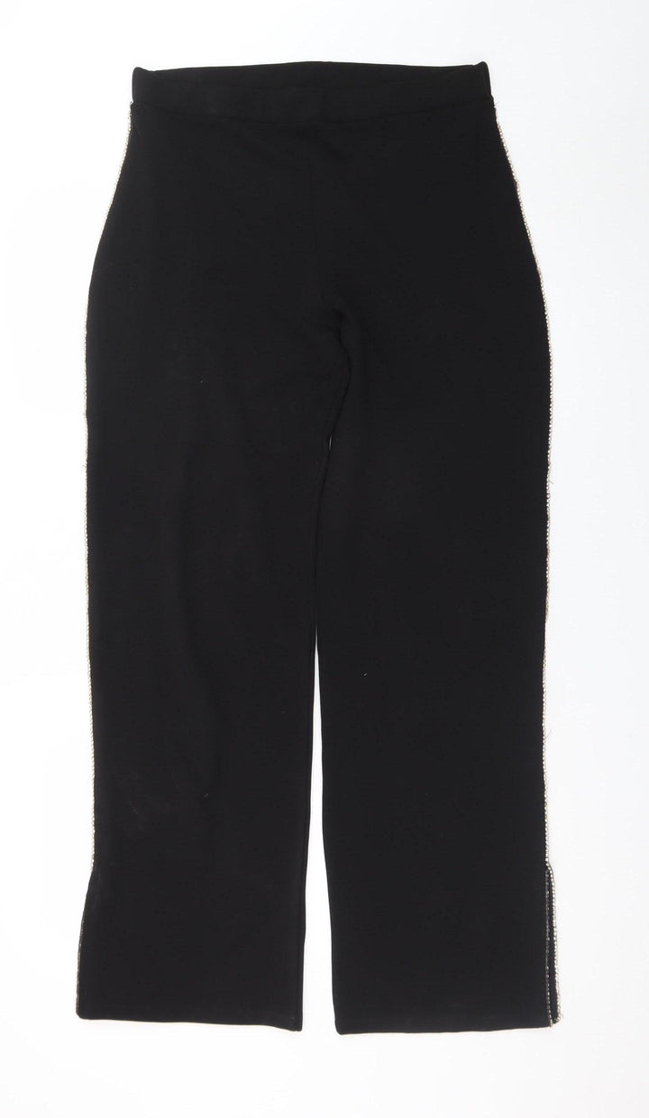 Quiz Women’s Black Size 14 High Rise Slim Fit Zip Trousers