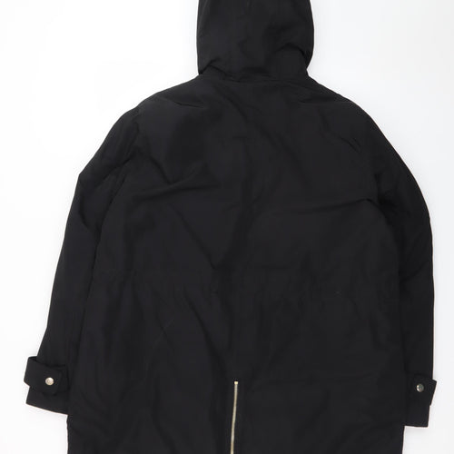 Papaya Women's Black Hooded Parka Coat Size 16 Lined Winter Jacket
