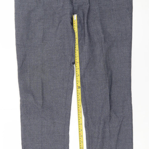 Remus Uomo Men's Grey Check Slim Fit Dress Pants 42R