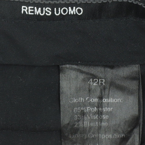 Remus Uomo Men's Grey Check Slim Fit Dress Pants 42R