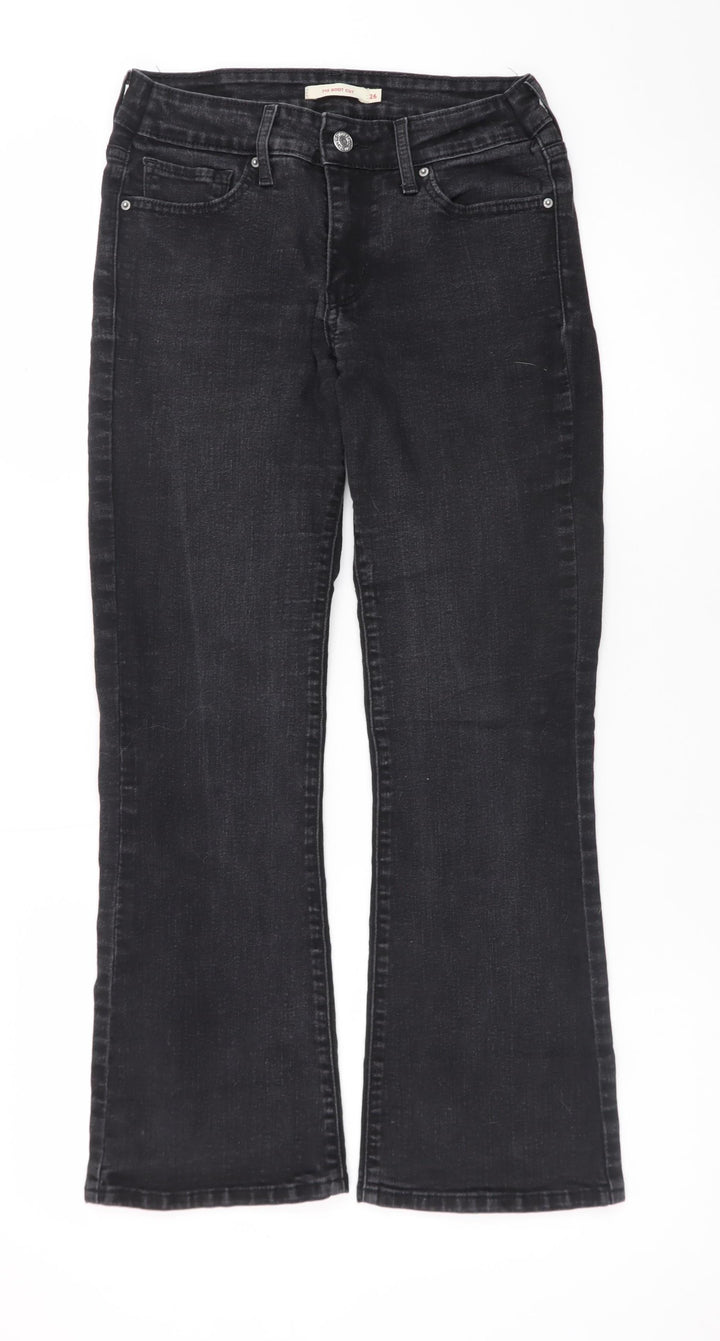 Levi's Womens Black 715 Bootcut Jeans Size 26 Slim Fit Denim