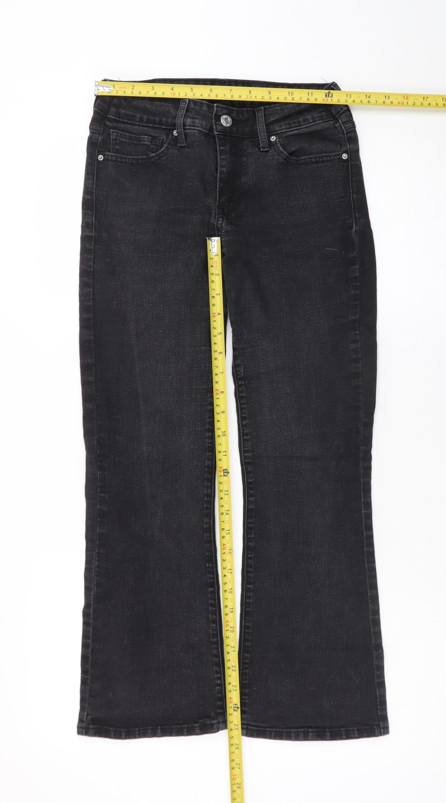 Levi's Womens Black 715 Bootcut Jeans Size 26 Slim Fit Denim