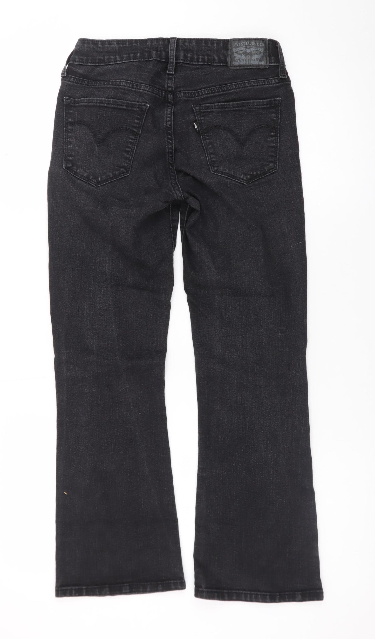 Levi's Womens Black 715 Bootcut Jeans Size 26 Slim Fit Denim