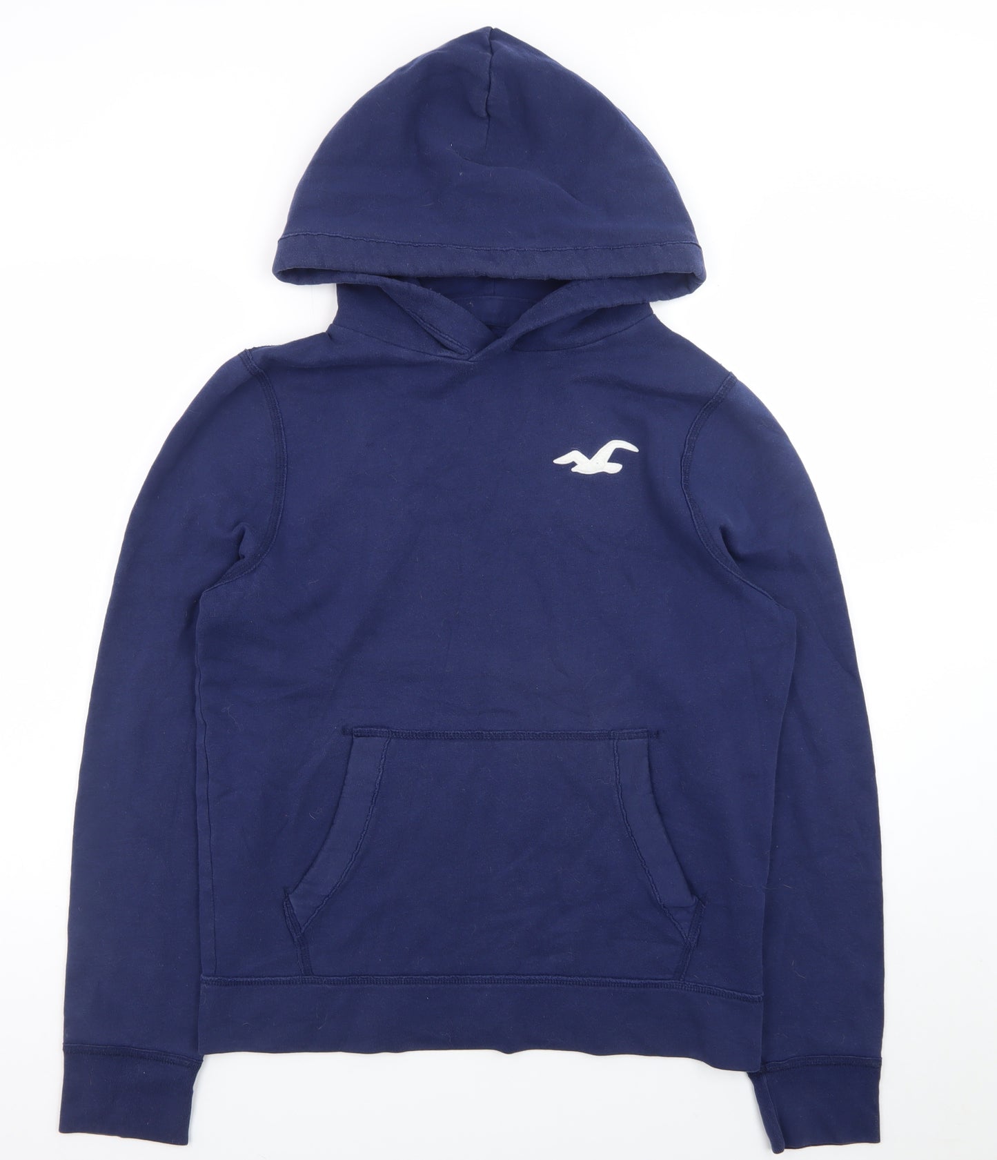 Hollister Men's Blue Pullover Hoodie L Long Sleeve Logo Top