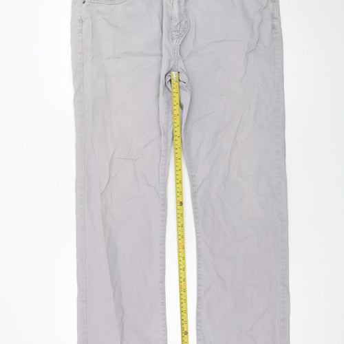 Denim Co Men's Grey Chino Trousers W36 L32 Regular Fit
