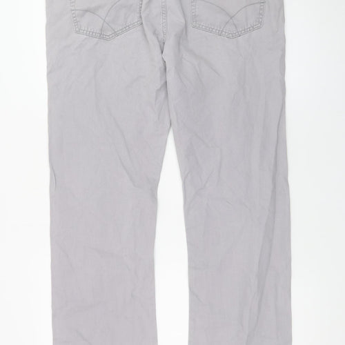 Denim Co Men's Grey Chino Trousers W36 L32 Regular Fit