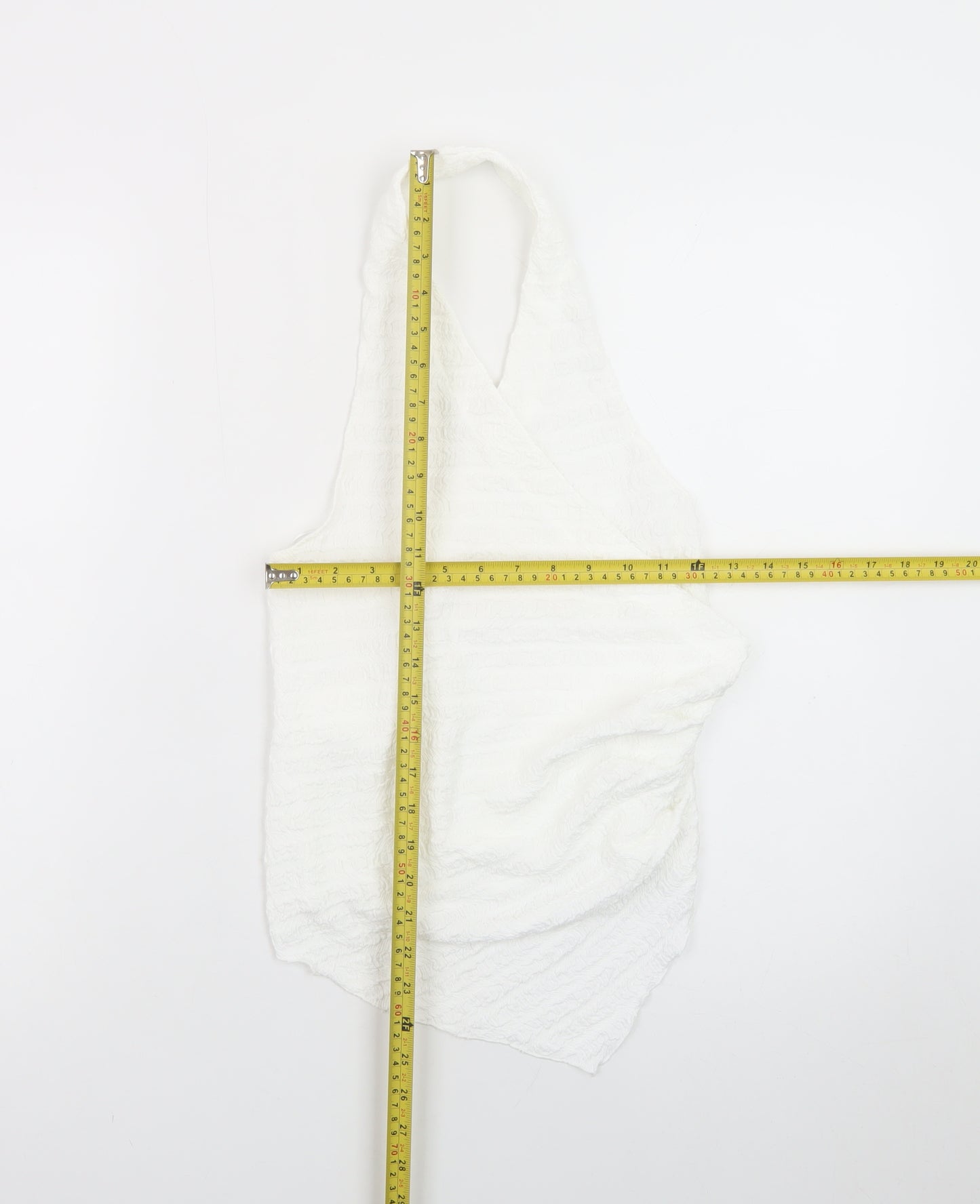 Pull&Bear Women's White Halter Neck Cotton Camisole Top Size 8