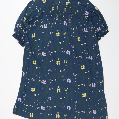 Next Women Blue Floral Shift Dress Size 20 3/4 Sleeve Spring
